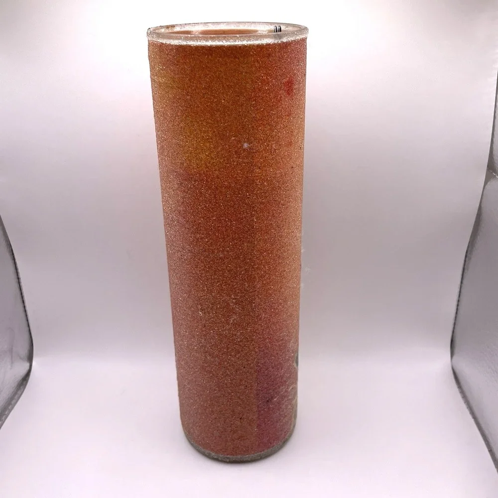 Vintage Tallboy Sugared Frosted Cylinder Candle‎ Christmas Drummer Boy
